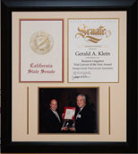 Photo of Gerald A. Klein receiving OCTLA's Trial Lawyer of the Year award