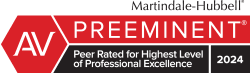 Martindale-Hubbell | AV Preeminent | Peer Rated For Highest Level Of Professional Excellence | 2024